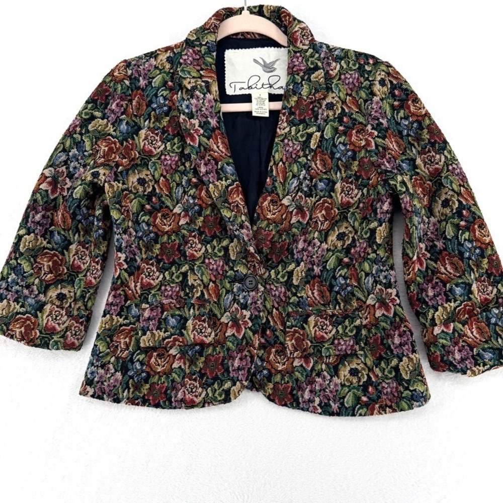 Tabitha Anthropologie Floral Tapestry‎ Blazer Jacket Size 4 - Picture 10 of 12